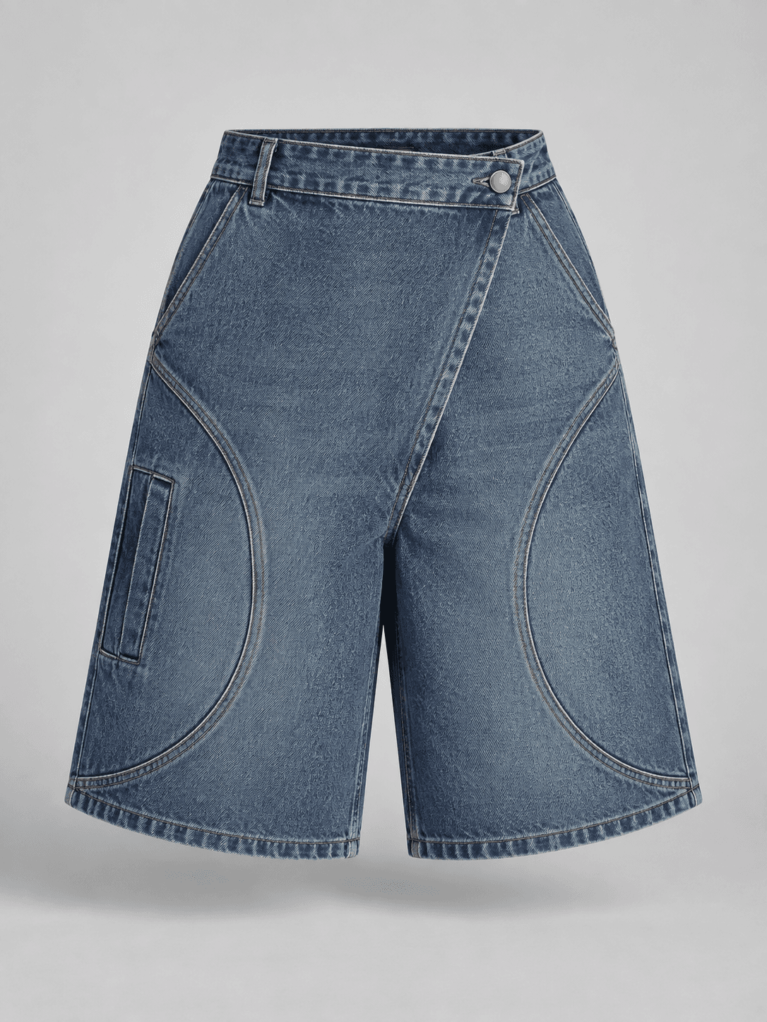 Echo Wrap Short, Wrap Bermuda Denim Shorts
