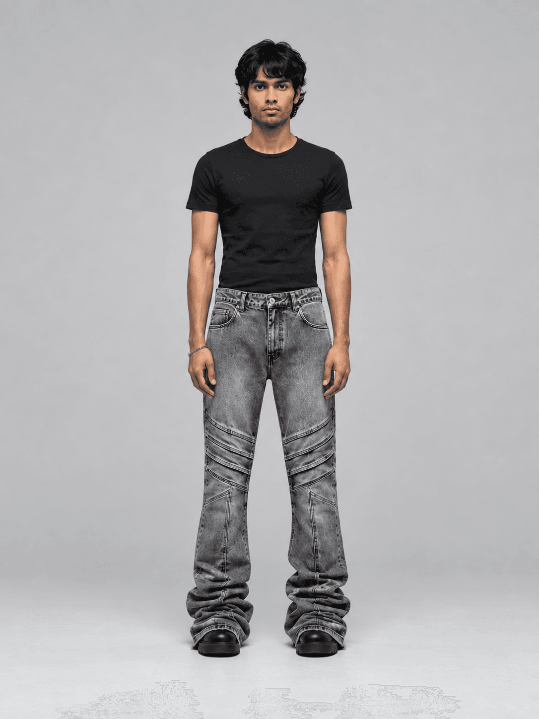 Phase Stack Jean, Stacked Wide Jeans