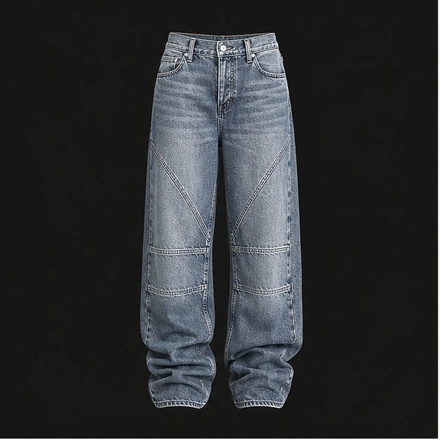Nova Ecru Panel, 90s Baggy Jeans