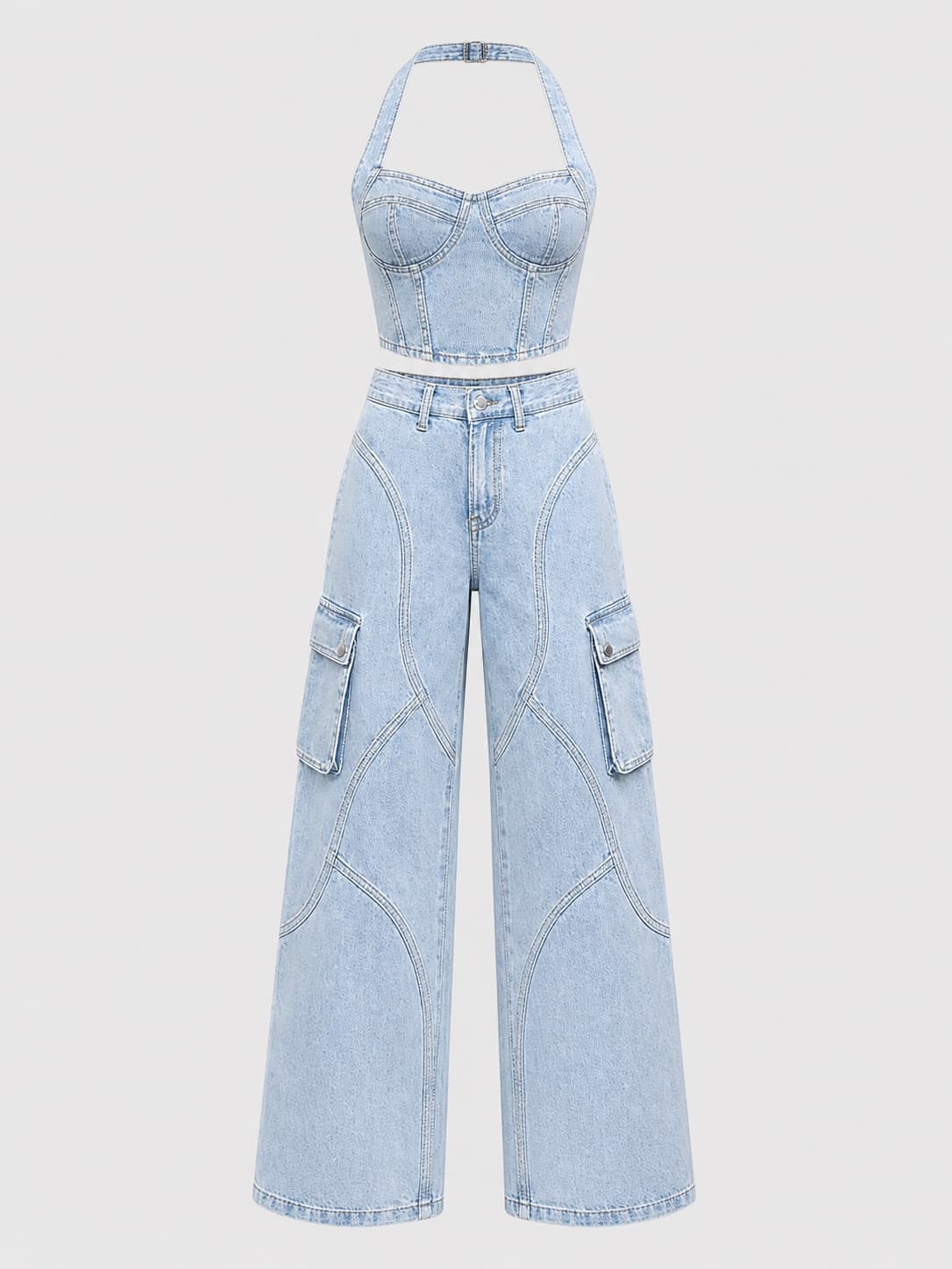 Phase Denim Set, Two Piece Denim Set