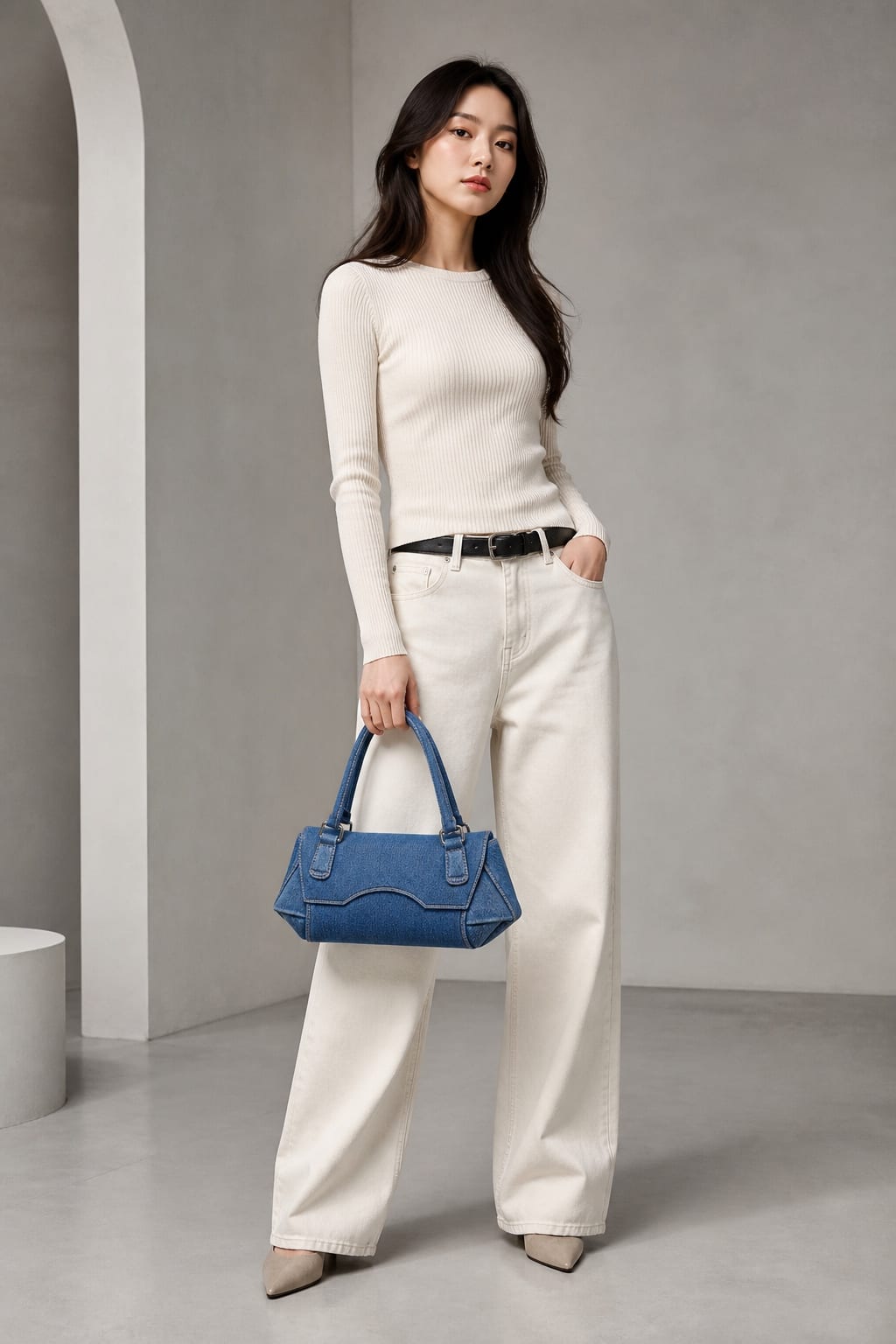 Column Denim Baguette — Front view