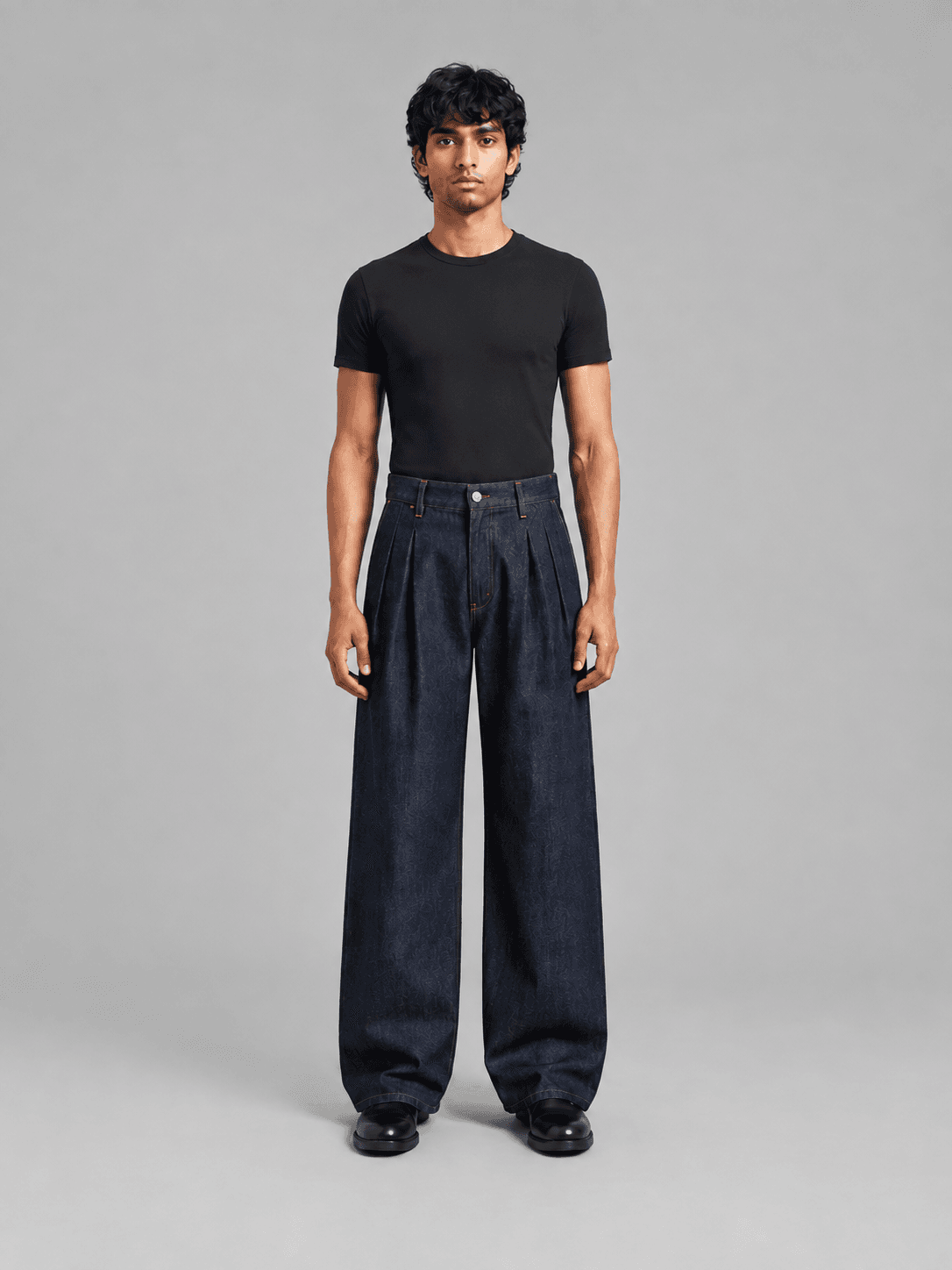 Boundary Pleat Jean — Front view