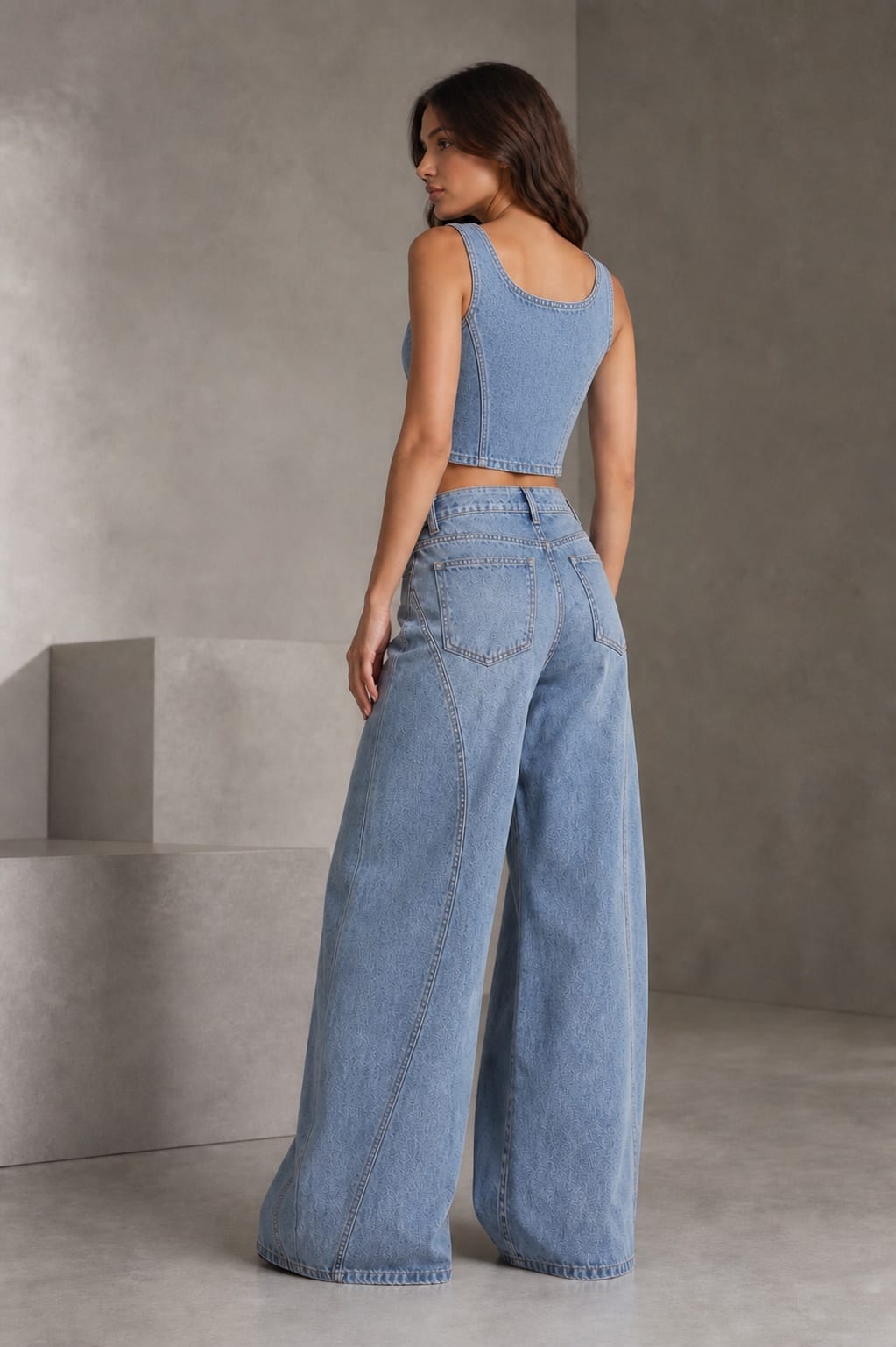Parallel Denim Set — Back view