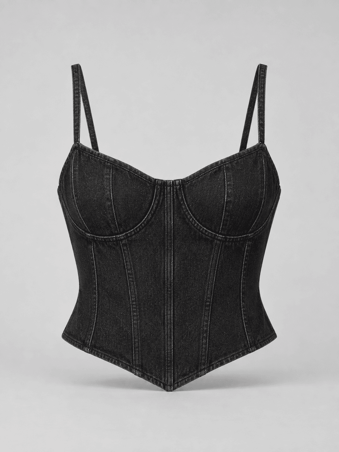 Vesper Denim Bustier — Studio render