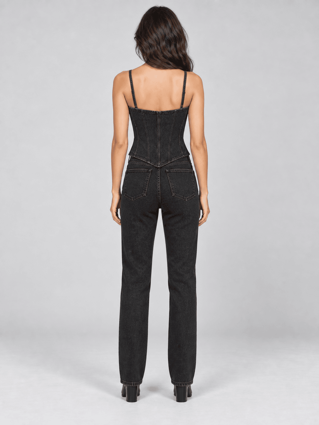 Vesper Denim Bustier — Back view