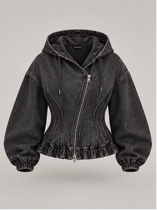 Vanta Corset Denim Hoodie
